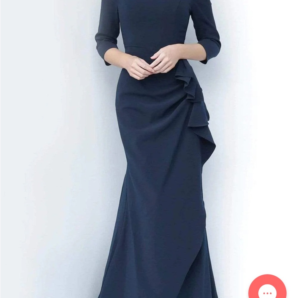 Jovani - Scuba Off the Shoulder Bell Sleeves Mother of the Bride Dress 00446 - Picture 8 of 8